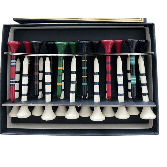 Polo Ralph Lauren Golf Tees Box of 24 Wooden Multicolored Logo Vintage Rainbow - Picture 2 of 8
